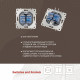 Розетка двойная RJ-11 и Ethernet RJ-45, без рамки Arte Milano am-203 203.44-1.silver