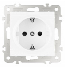 Розетка с заземлением и со шторкой, без рамки Arte Milano am-206 206.40-1.white