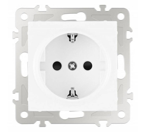 Розетка с заземлением и со шторкой, без рамки Arte Milano am-206 206.40-1.white