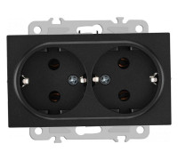 Розетка двойная с заземлением, без рамки Arte Milano am-206 206.40-2.black