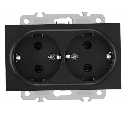 Розетка двойная с заземлением, без рамки Arte Milano am-206 206.40-2.black