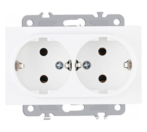 Розетка двойная с заземлением, без рамки Arte Milano am-206 206.40-2.white