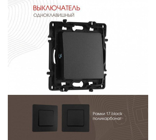 Выключатель одноклавишный без рамки Arte Milano 217 217.30-1.black