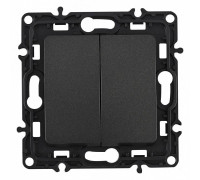 Выключатель двухклавишный без рамки Arte Milano 217 217.30-2.black