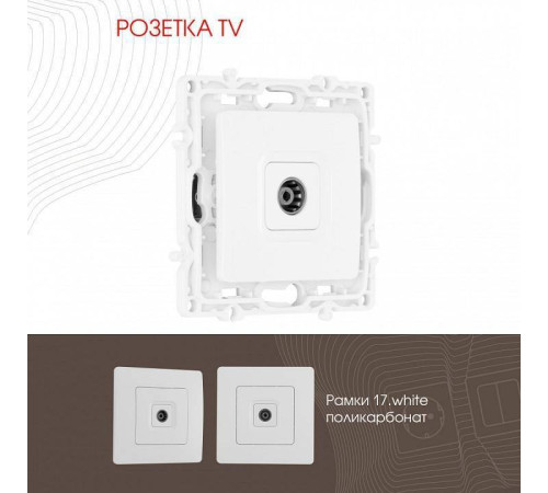 ТВ-розетка без рамки Arte Milano am-217 217.43-1.white