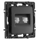 Розетка двойная RJ-11 и Ethernet RJ-45, без рамки Arte Milano am-217 217.44-1.black