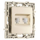 Розетка двойная RJ-11 и Ethernet RJ-45, без рамки Arte Milano am-217 217.44-1.shampan
