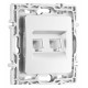 Розетка двойная RJ-11 и Ethernet RJ-45, без рамки Arte Milano am-217 217.44-1.silver