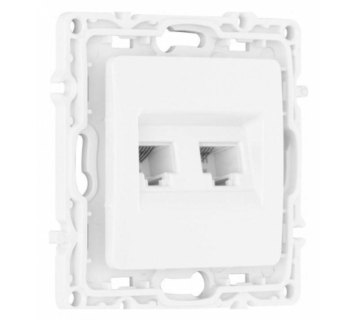 Розетка двойная RJ-11 и Ethernet RJ-45, без рамки Arte Milano am-217 217.44-1.white