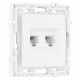 Розетка двойная RJ-11 и Ethernet RJ-45, без рамки Arte Milano am-217 217.44-1.white