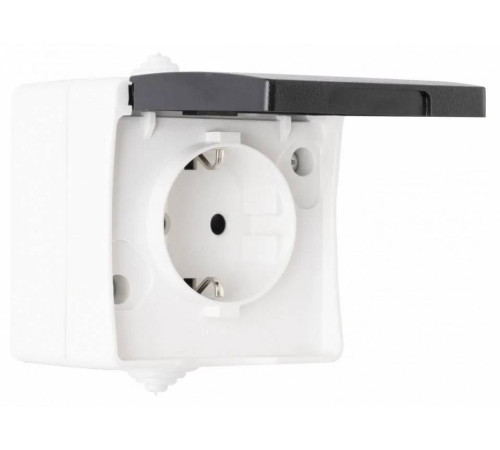 Розетка влагозащищенная с заземлением и со шторкой с крышкой Arte Milano am-309 309.40-1.grey