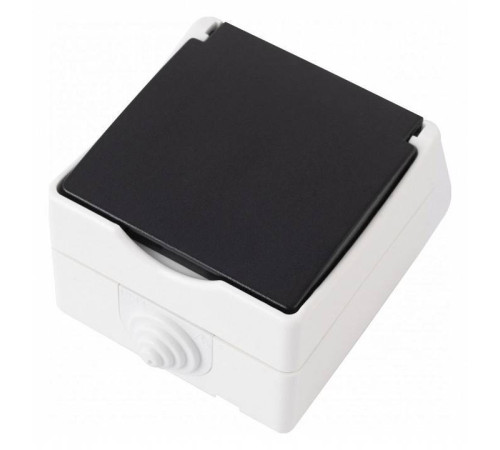 Розетка влагозащищенная с заземлением и со шторкой с крышкой Arte Milano am-309 309.40-1.grey