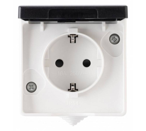 Розетка влагозащищенная с заземлением и со шторкой с крышкой Arte Milano am-309 309.40-1.grey