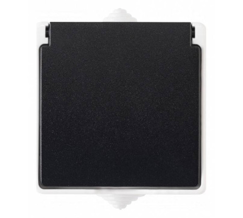 Розетка влагозащищенная с заземлением и со шторкой с крышкой Arte Milano am-309 309.40-1.grey