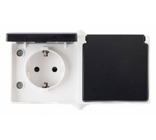 Блок с розетками влагозащищенными с заземлением и крышкой Arte Milano am-309 309.40-2.grey