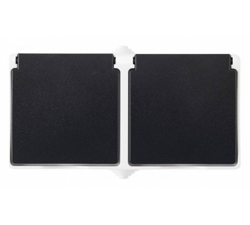 Блок с розетками влагозащищенными с заземлением и крышкой Arte Milano am-309 309.40-2.grey