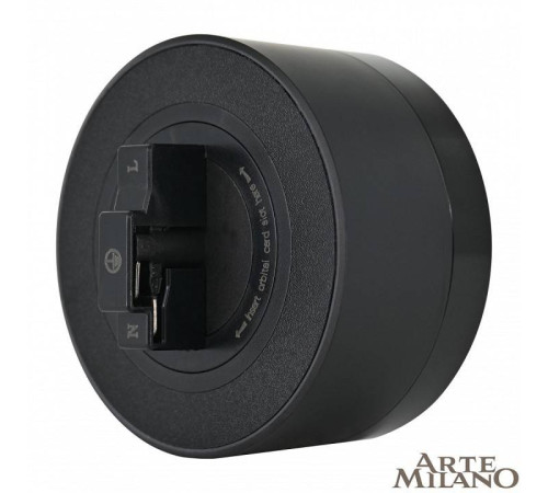 Розетка с заземлением на треке Arte Milano Am-track-sockets 380066TS LED/ES Black