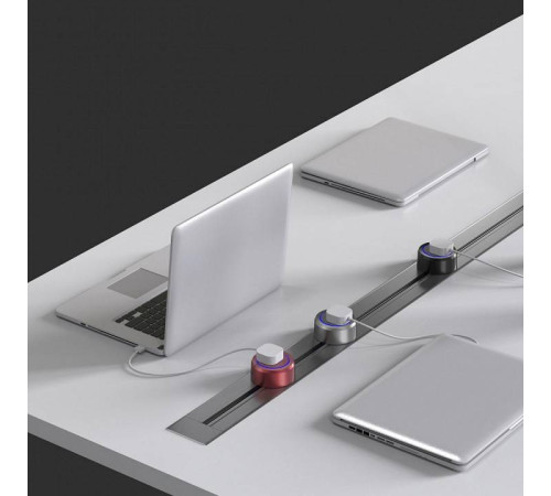 Розетка с заземлением на треке Arte Milano Am-track-sockets 380066TS LED/ES Black