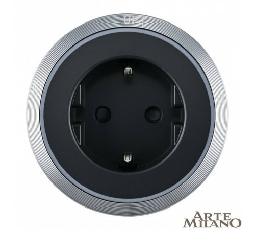 Розетка с заземлением на треке Arte Milano Am-track-sockets 380066TS LED/ES Grey