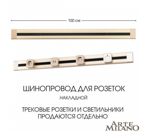 Трек накладной Arte Milano Am-track-sockets 382301TO/100 Gold
