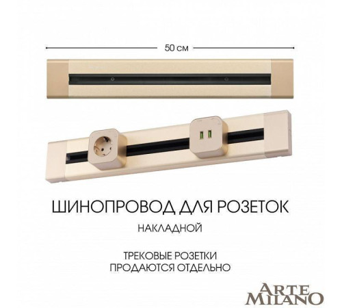 Трек накладной Arte Milano Am-track-sockets 382305TO/50 Gold
