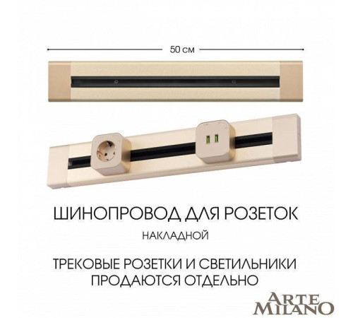 Трек накладной Arte Milano Am-track-sockets 382305TO/50 Gold