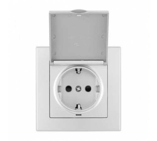 Розетка с заземлением и шторкой, с крышкой Arte Milano SET06-1 SET06-1-41-1 silver