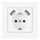 Розетка с заземлением и со шторкой и 2хUSB Arte Milano SET06-1 SET06-1-47-1 white