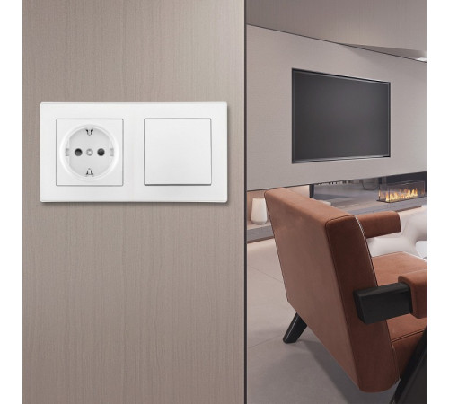 Блок с розеткой и выключателем Arte Milano SET06-2 SET06-2-30-1-40-1 White