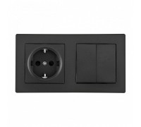 Блок с розеткой и выключателем Arte Milano SET06-2 SET06-2-30-2-40-1 black