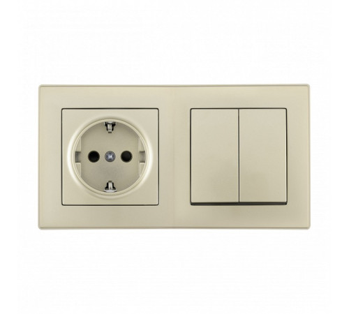 Блок с розеткой и выключателем Arte Milano SET06-2 SET06-2-30-2-40-1 shampan