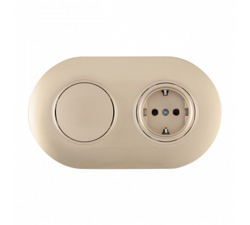 Блок с выключателями одноклавишными влагозащищенными Arte Milano SET08-2 SET08-2-40-1-30-1 shampan