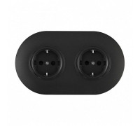 Розетка с заземлением и со шторкой Arte Milano SET08-2 SET08-2-40-1x2 black