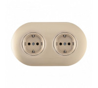 Розетка с заземлением и со шторкой Arte Milano SET08-2 SET08-2-40-1x2 shampan