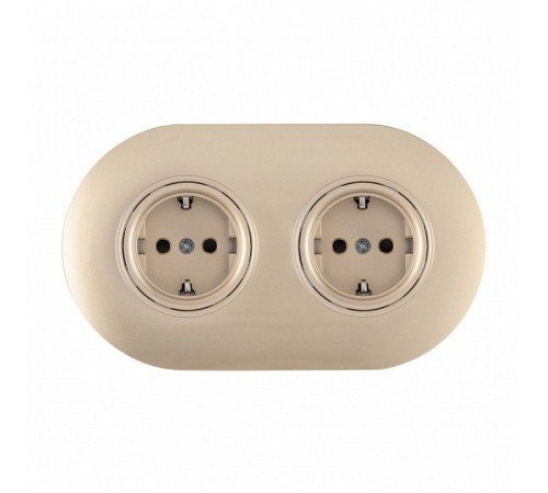 Розетка с заземлением и со шторкой Arte Milano SET08-2 SET08-2-40-1x2 shampan