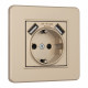 Розетка с заземлением и со шторкой и 2хUSB Arte Milano SET16-1 SET16-1-47-1 shampan