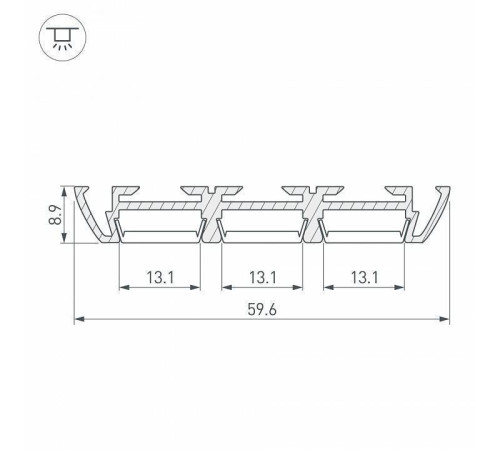 Профиль накладной Arlight PHS-3X-2000 ANOD 2000 мм 013209