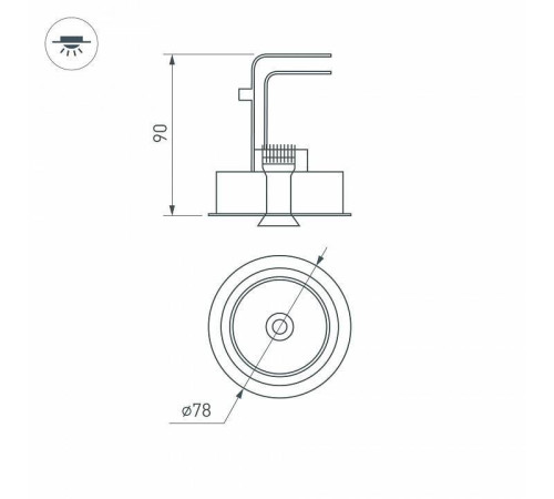 Встраиваемый светильник Arlight CL-SIMPLE-R78-9W Warm3000 (BK, 45 deg) 028147