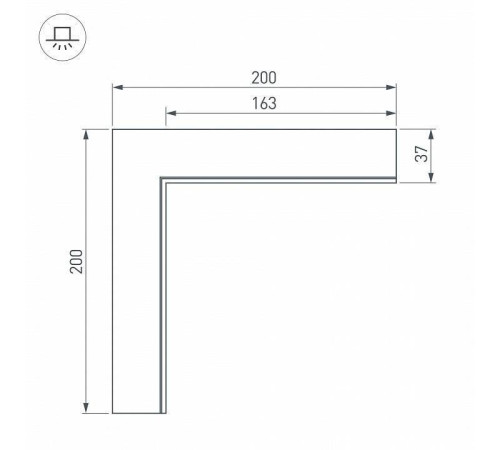 Соединитель угловой L-образный накладной Arlight S-LUX 30095