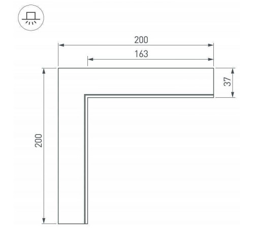 Соединитель угловой L-образный накладной Arlight S-LUX 30095