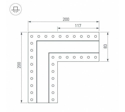 Соединитель угловой L-образный накладной Arlight S-LUX 30097