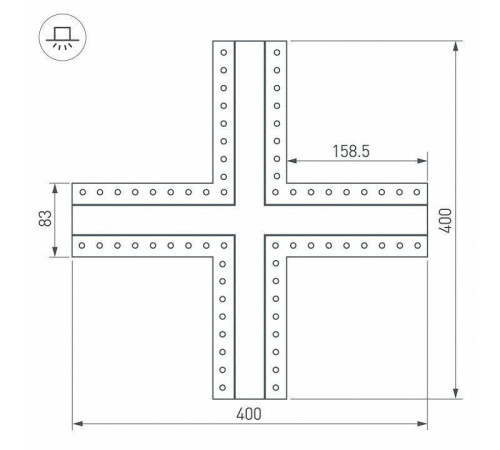 Соединитель угловой X-образный накладной Arlight S-LUX 030099