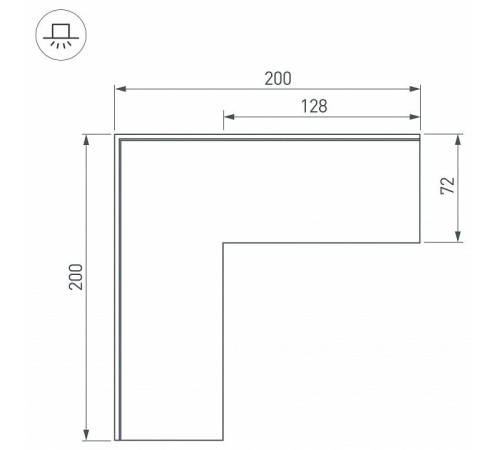 Соединитель угловой L-образный накладной Arlight S-LUX 030131