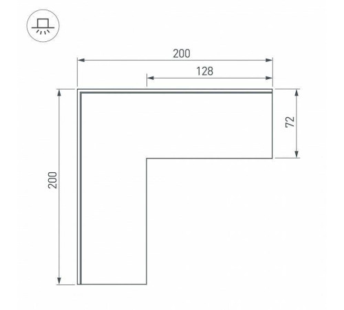 Соединитель угловой L-образный накладной Arlight S-LUX 030131