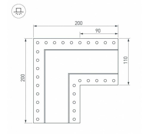 Соединитель угловой L-образный накладной Arlight S-LUX 030132