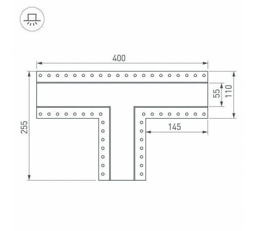 Соединитель угловой T-образный накладной Arlight S-LUX 030133