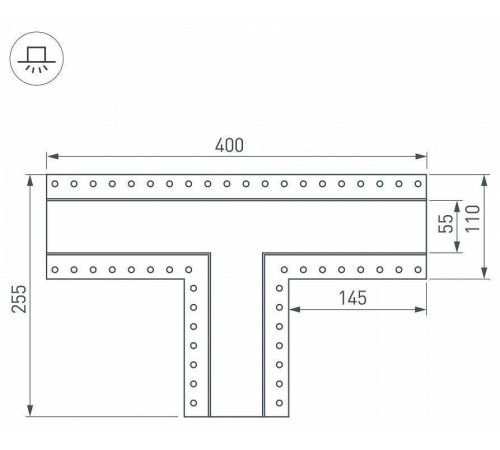Соединитель угловой T-образный накладной Arlight S-LUX 030133