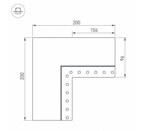 Соединитель угловой L-образный накладной Arlight S-LUX 030136