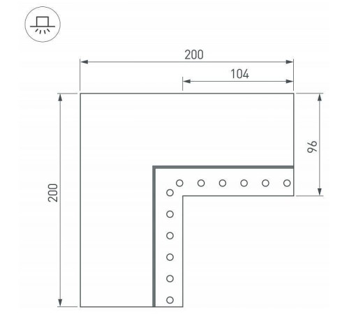 Соединитель угловой L-образный накладной Arlight S-LUX 030136