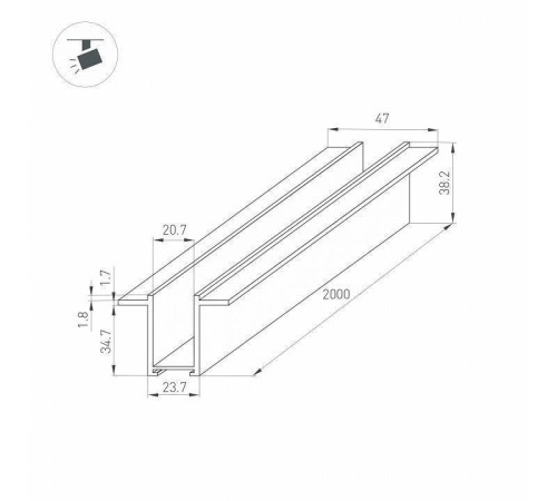 Трек встраиваемый Arlight MAG-25 033244